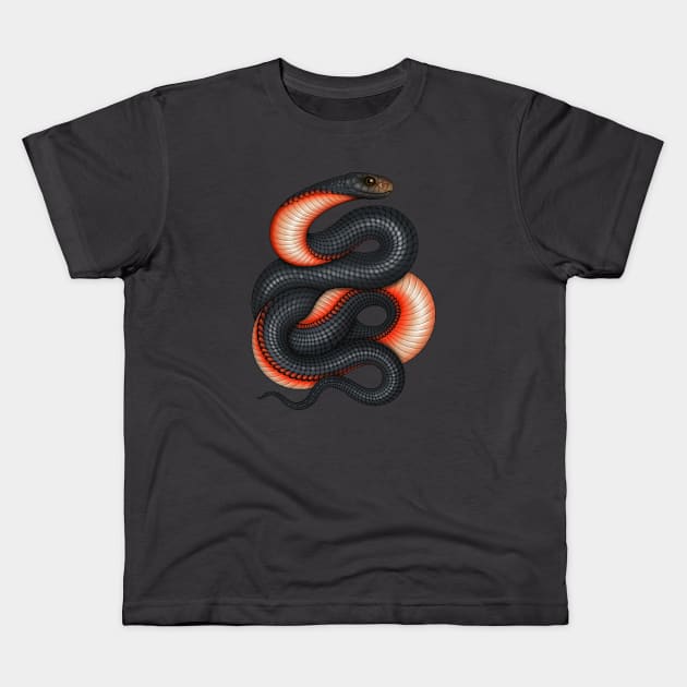 Red-bellied Black Snake Kids T-Shirt by miss_varanus